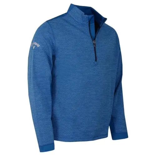 Produktbild: Callaway Herren Long Sleeve Hexagon Fleece Base Layer Sweater Pullover, Med Galaxy Heather, XL
