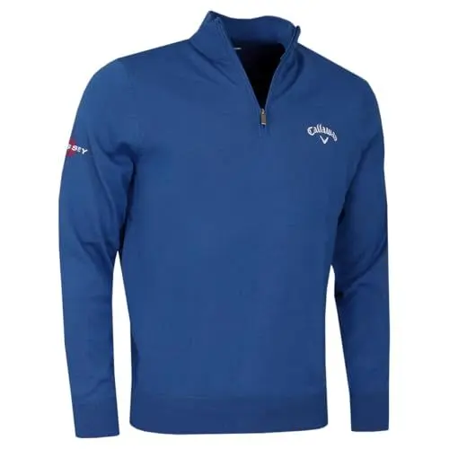Produktbild: Callaway Herren 1/4 Zip Blend Merino Sweater Pullover, Galaxy Blue, L