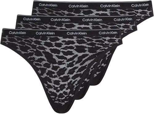 Produktbild: Calvin Klein Damen 3er Pack Slips Bikini Form Stretch, Schwarz (Black/Black/Black), L