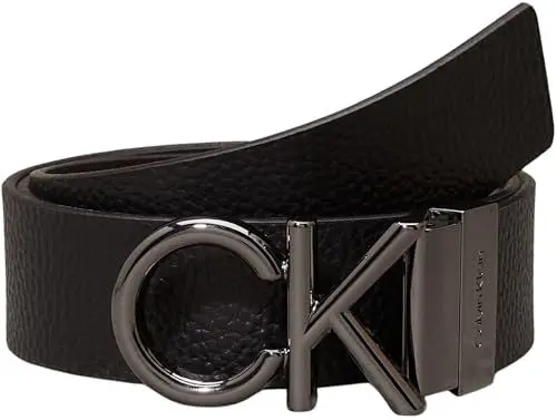 Produktbild: Calvin Klein ADJ/REV CK METAL BOMBE PB 35MM Verstellbarer/umkehrbarer Gürtel Herren, Schwarz (Ck Black Pebble/Dark Brown Smooth), 115