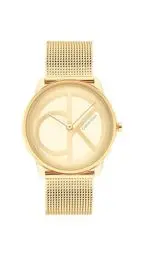 Produktbild: Calvin Klein Analog Quarzuhr Für Männer und Frauen Kollektion Iconic MESH - 35MM mit Goldfarben Edelstahl-Mesh-Gliederarmband - 25200034