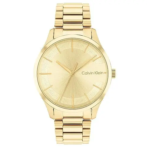 Produktbild: Calvin Klein Analog Quarzuhr Für Männer und Frauen Kollektion Iconic Bracelet - 35MM mit Goldfarben Edelstahlarmband - 25200043