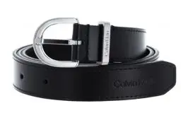 Produktbild: Calvin Klein Damen Gürtel Ck Must Metal Loop 2.5 cm Ledergürtel, Schwarz (Ck Black), 75 cm