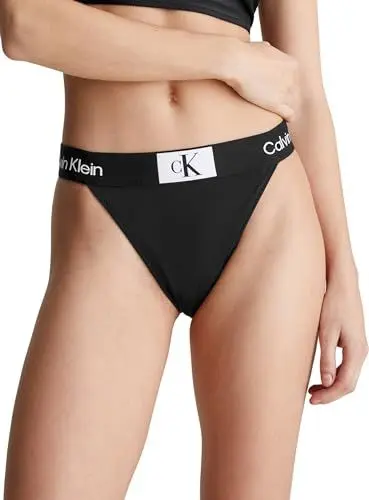 Produktbild: Calvin Klein Damen Bikinihose Cheeky High Rise Bikini mit Logobund, Schwarz (Pvh Black), XS