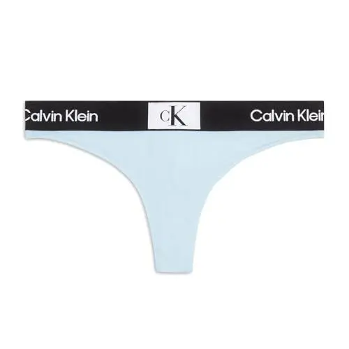 Produktbild: Calvin Klein Damen Bikinihose Thong Tanga, Blau (Keepsake Blue), XL