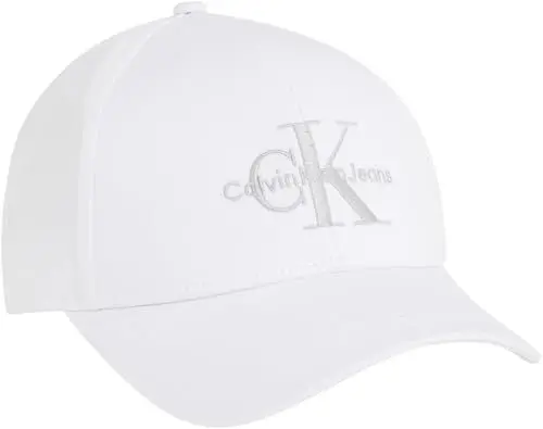Produktbild: Calvin Klein Damen Cap Monogram Basecap, Weiß (White/Silver Logo), Einheitsgröße