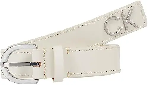 Produktbild: Calvin Klein Damen Gürtel Ledergürtel, Elfenbein (Dk Ecru), 130