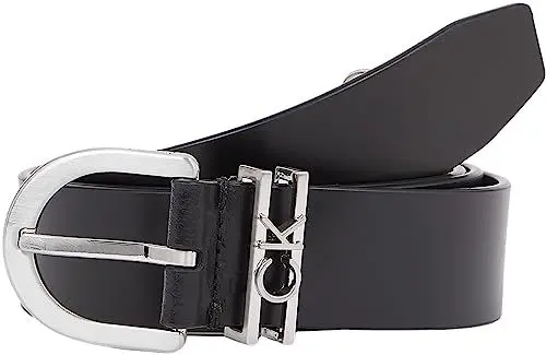 Produktbild: Calvin Klein Damen Gürtel Loop Belt 3,0 cm Ledergürtel, Schwarz (Ck Black), 100