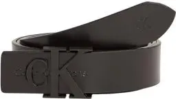 Produktbild: Calvin Klein Damen Gürtel Monogram Hardware 3.0 cm Ledergürtel, Schwarz (Black/Black), 100 cm