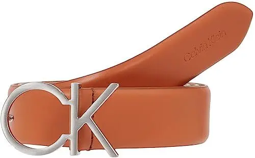 Produktbild: Calvin Klein Damen Gürtel Re-Lock Logo Belt 3,0 cm Ledergürtel, Braun (Autumn Leaf), 75