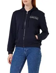Produktbild: Calvin Klein Damen Hoodie mit Reißverschluss, Blau (Night Sky), XS
