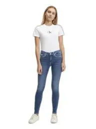 Produktbild: Calvin Klein Damen Jeans Hose Mid Rise Skinny Fit, Blau (Denim Dark), 29W/30L
