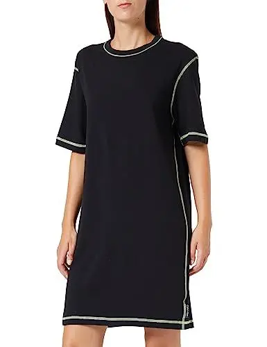 Produktbild: Calvin Klein Damen Nachthemd S/S Stretch, Schwarz (Black/Sunny Lime), XS