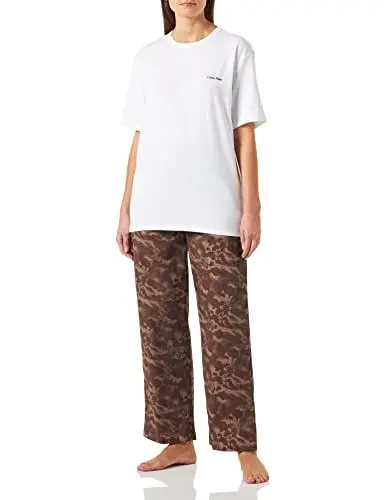Produktbild: Calvin Klein Sleep Set Pyjamas Damen, Braun (Floral Shadows/Mauve), L