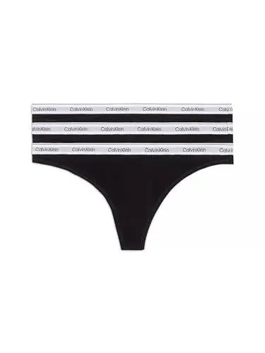 Produktbild: Calvin Klein Damen Strings Modern Logo Tangas, Schwarz (Black/Black/Black), L