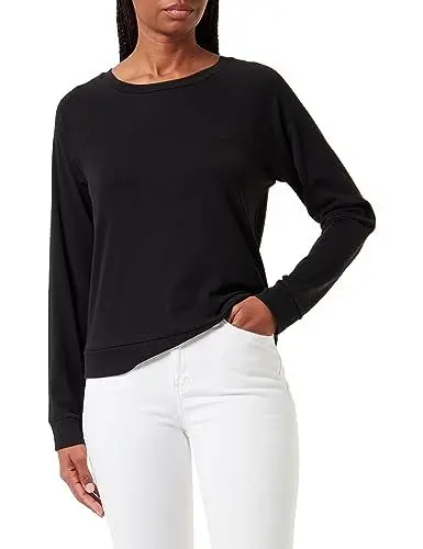 Produktbild: Calvin Klein Damen Sweatshirt L/S ohne Kapuze, Schwarz (Black), M