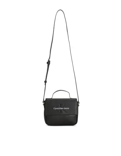 Produktbild: Calvin Klein Damen Tasche Rucksack Shopper Umhängetasche Schultertasche Crossbody Bag Logoschriftzug Kunstleder Logoprint Crossbody Bag schwarz Lederimitat