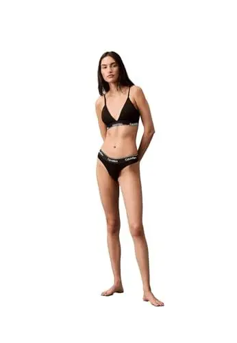 Produktbild: Calvin Klein Damen Thong 0000F3786E Stringtangas, Schwarz (Black W. DTM Wb), L