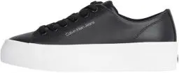 Produktbild: Calvin Klein Damen Vulcanized Sneaker Flatform Low aus Leder, Schwarz (Black/Bright White), 40