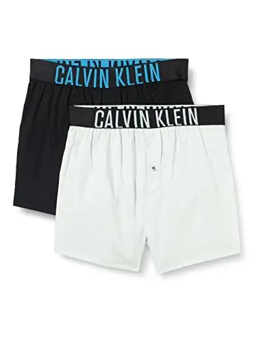 Produktbild: Calvin Klein Herren 2er Pack Boxershorts Baumwolle, Mehrfarbig (Black W/Signature Blue/Dragon Fly), XL