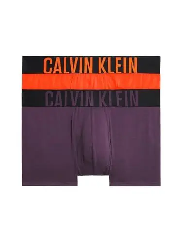 Produktbild: Calvin Klein Herren 2er Pack Boxershorts Trunks Baumwolle mit Stretch, Mehrfarbig (Carrot, Mysterioso), M