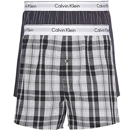 Produktbild: Calvin Klein Herren Boxershorts Unterhosen, Mehrfarbig (Ryan Stripe D Well/Hickory Plaid B), L
