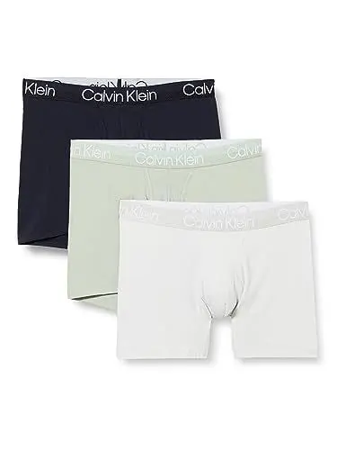 Produktbild: Calvin Klein Herren 3er Pack Boxer Briefs Baumwolle mit Stretch, Mehrfarbig (Galaxy Gry/Night Sky/Frosted Fern), XS