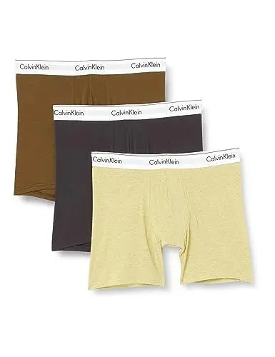 Produktbild: Calvin Klein Herren 3er Pack Boxer Briefs Baumwolle mit Stretch, Mehrfarbig (Sunny Lime Hthr, Phantom, Dark Olv), M