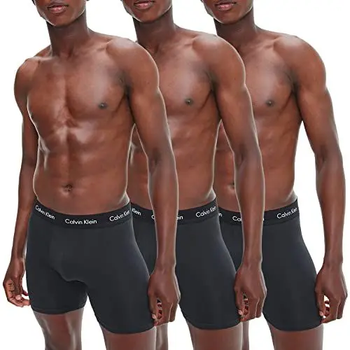 Produktbild: Calvin Klein Herren 3er Pack Boxershorts Briefs Boxer Brief Stretch, Schwarz (Black W Black Wb), M