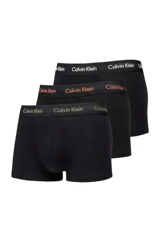 Produktbild: Calvin Klein Herren 3er Pack Boxershorts Low Rise Trunks Baumwolle mit Stretch, Schwarz (Olv Branch, Charcoal Gry, Gry Mist), XS