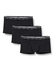 Produktbild: Calvin Klein Herren Boxershorts Low Rise Trunks Unterwäsche, Schwarz (Black W/ Black Wb), L