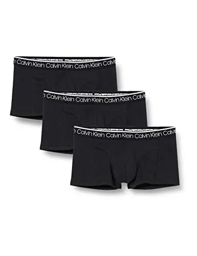 Produktbild: Calvin Klein Herren Boxershorts Low Rise Trunks Unterwäsche, Schwarz (Black W/ Black Wb), L