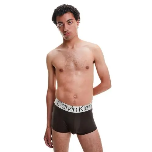 Produktbild: Calvin Klein Herren Boxershorts Low Rise Trunks mit Stretch, Mehrfarbig (Blue Shadow/Grey Sky/Black), M