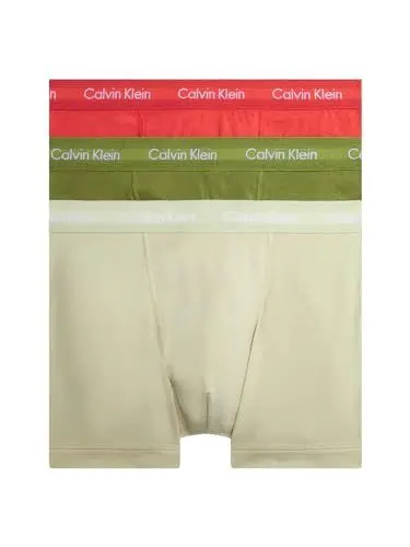 Produktbild: Calvin Klein Herren 3er Pack Boxershorts Trunks Baumwolle mit Stretch, Schwarz (Eucalyptus, Mca Orge, Olv Branch), XS