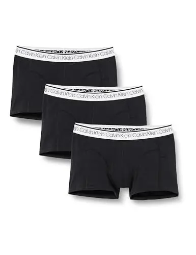 Produktbild: Calvin Klein Herren Boxershorts Trunks Unterwäsche, Schwarz (Black W/ White Wb), M