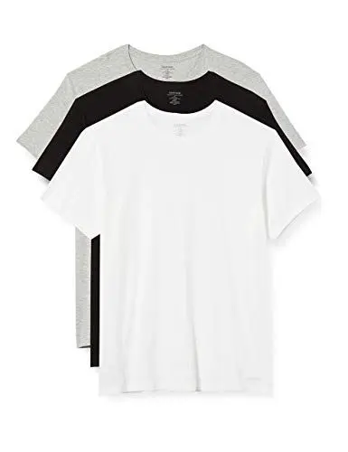 Produktbild: Calvin Klein Herren T-Shirts Kurzarm Rundhalsausschnitt, Mehrfarbig (Black/White/Grey Heather), S