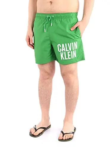Produktbild: Calvin Klein Herren Badehose Medium Drawstring Lang, Grün (Green Apple), S