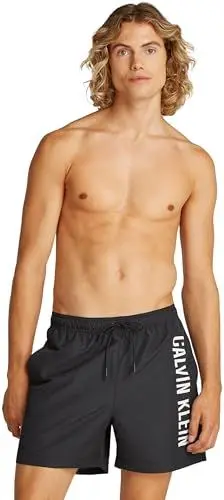 Produktbild: Calvin Klein Herren Badehose Medium Drawstring mit Tunnelzug, Schwarz (Pvh Black), 6XL