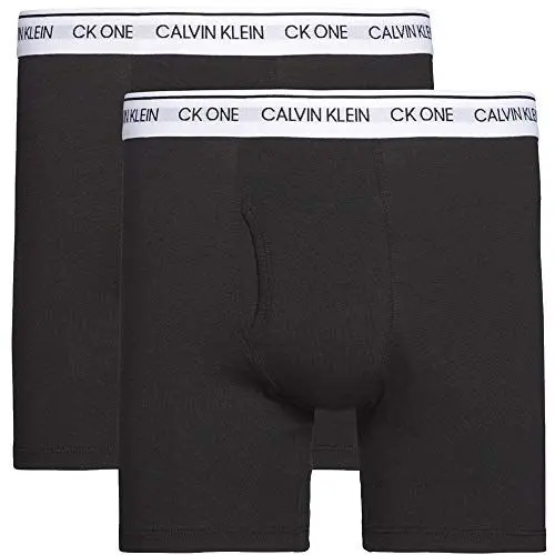 Produktbild: Calvin Klein Herren Boxer Brief 2pk Slip, Schwarz (Black with/White Wb Bnm), Large