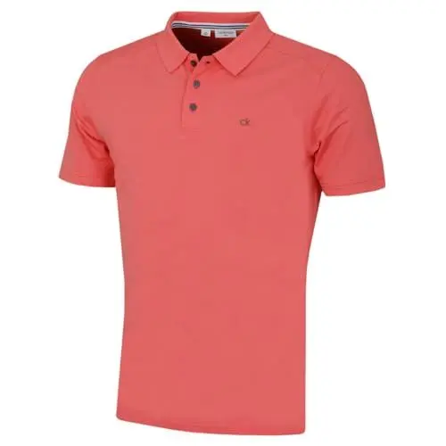 Produktbild: Calvin Klein Herren Campus 3 Knopf Kragen Polo Hemd - Pfirsich - XL