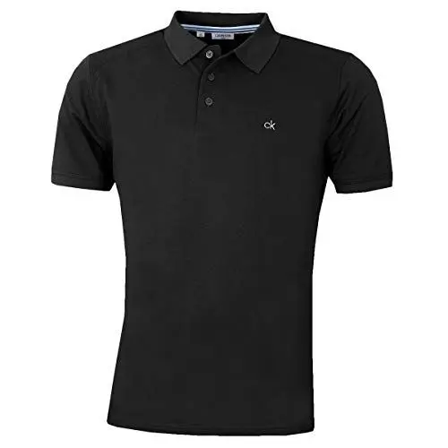 Produktbild: Calvin Klein Herren Campus 3 Knopf Kragen Polo Hemd - Schwarz L
