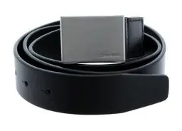 Produktbild: Calvin Klein Herren Gürtel Formal Plaque Belt 3.5 cm Ledergürtel, Schwarz (Black), 85 cm