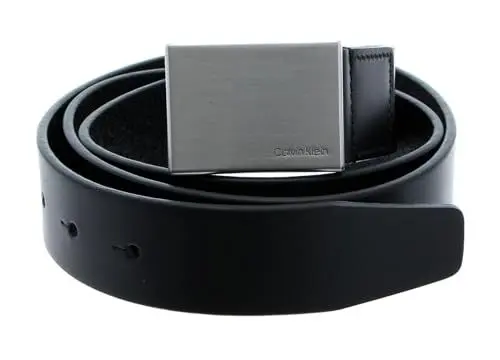 Produktbild: Calvin Klein Herren Gürtel Formal Plaque Belt 3.5 cm Ledergürtel, Schwarz (Black), 85 cm