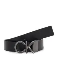 Produktbild: Calvin Klein Herren Gürtel Ck Metal Bombe PB 3.5 cm Ledergürtel, Schwarz (Ck Black /Dk Brown), 95 cm
