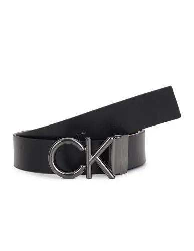Produktbild: Calvin Klein Herren Gürtel Ck Metal Bombe PB 3.5 cm Ledergürtel, Schwarz (Ck Black /Dk Brown), 80 cm