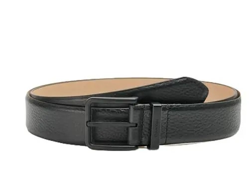 Produktbild: Calvin Klein Herren Gürtel Ck Warmth Plus Pb 35mm eckige Schnalle, Schwarz (Ck Black Pebble), 100 cm