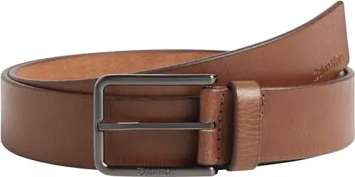 Produktbild: Calvin Klein Herren Gürtel Warmth Oiled Grain 3.5 cm Ledergürtel, Braun (Dark Tan), 95 cm