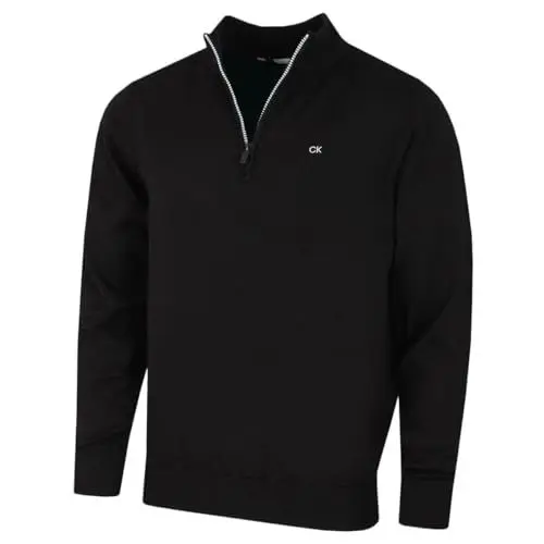 Produktbild: Calvin Klein Herren Heather Half Zip Pullover - Schwarz/Silber - L