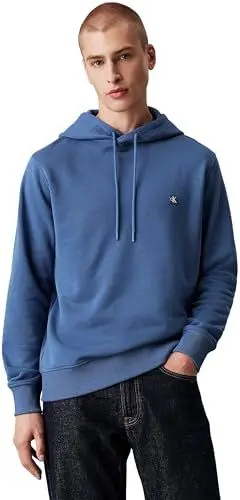 Produktbild: Calvin Klein Herren Hoodie Embro Badge Hoodie mit Kapuze, Blau (Blue Coast), M