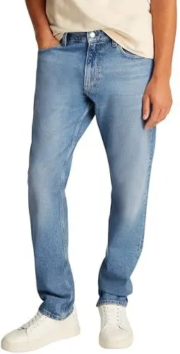 Produktbild: Calvin Klein Herren Jeans Hose Slim Straight Fit, Blau (Denim Light), 32W/33L
